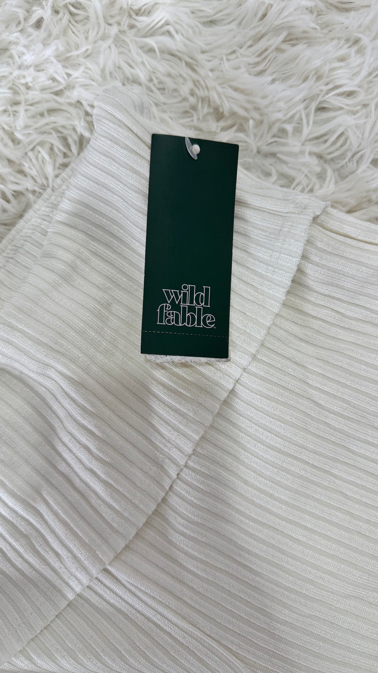 Leggings acampanados con abertura en el dobladillo Crema Dama Talla M