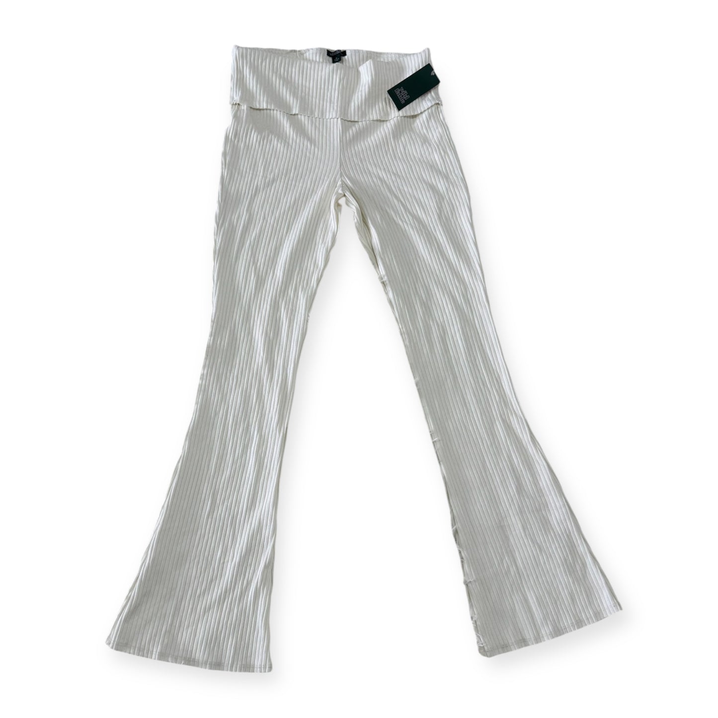 Leggings acampanados con abertura en el dobladillo Crema Dama Talla M