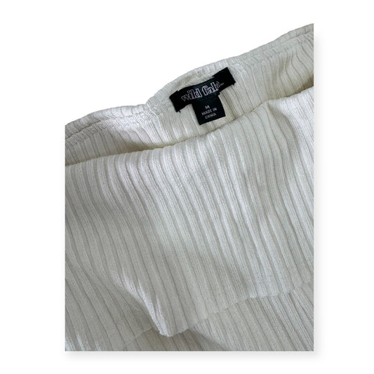 Leggings acampanados con abertura en el dobladillo Crema Dama Talla M