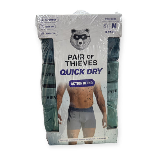 Pair of Thieves Boxer Briefs para Hombre, Quick Dry, Action Blend, 3-Pack Talla Mediana