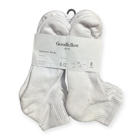 👟 Goodfellow & Co Calcetas para Hombre – Blancas, Talla 6-12, Paquete con 6 Pares