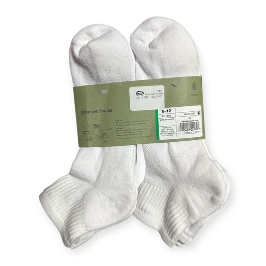 👟 Goodfellow & Co Calcetas para Hombre – Blancas, Talla 6-12, Paquete con 6 Pares