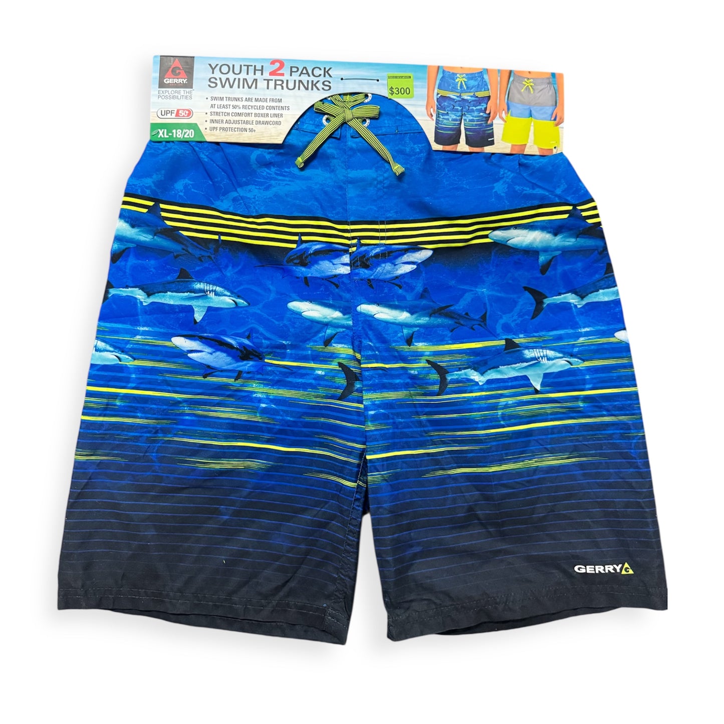🩳 Gerry Traje de Baño para Niño Pack de 2 Shorts, Protección Solar UPF 50+, Talla M