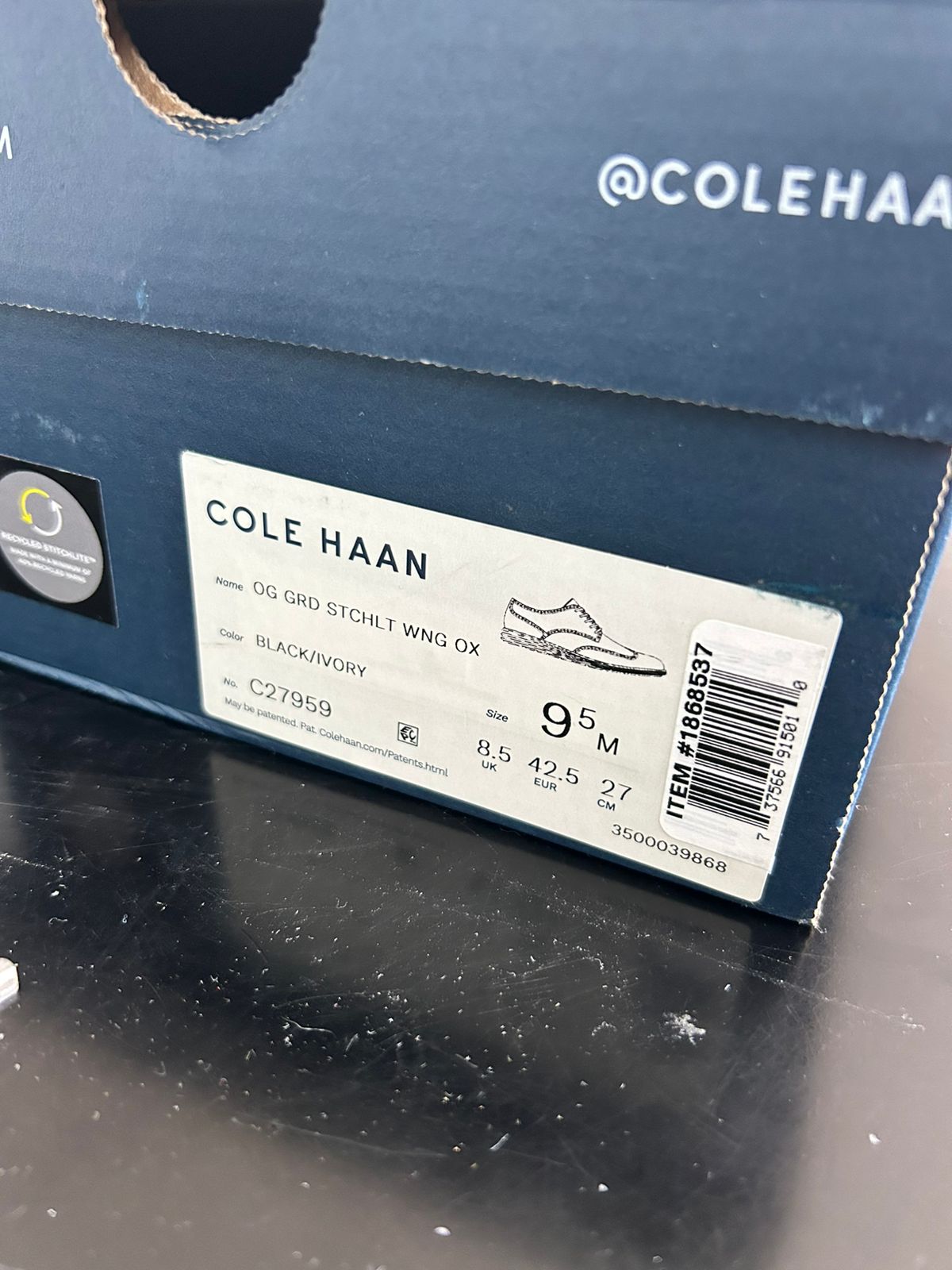 Zapatos Oxford Cole Haan Original Grand Stitchlite Wingtip Talla 7 MX