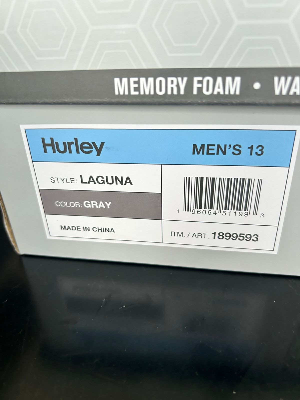 Hurley Laguna en lona transpirable ultraligera Gray Talla 11MX